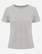 jstyle Tricou Gri din Bumbac cu Decolteu Rotund Nedima