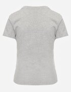 jstyle Tricou Gri din Bumbac cu Decolteu Rotund Nedima