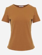 jstyle Tricou Maro din Bumbac cu Decolteu Rotund Nedima
