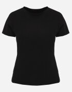 jstyle Tricou Negru din Bumbac cu Decolteu Rotund Nedima