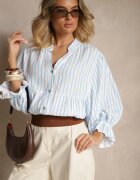 jumelle Cămașă Albastră din bumbac cu decolteu în V decorată cu model floral Mailisse