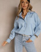 jumelle Cămașă Albastră din Bumbac cu Legătură Calmio