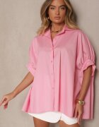 jumelle Cămașă Roz din Bumbac Oversize Zienessa