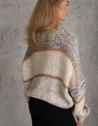 jumelle Cardigan Bej Deschis cu Lână cu Dungi Irinaa