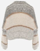 jumelle Cardigan Bej Deschis cu Lână cu Dungi Irinaa