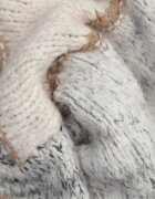 jumelle Cardigan Bej Deschis cu Lână cu Dungi Irinaa