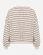 jumelle Cardigan Bej Tip liliac cu amestec de lână în dungi Fesaira