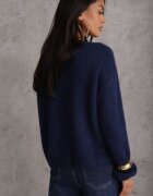 jumelle Cardigan bleumarin cu croială casual cu lână și mohair Lilothel