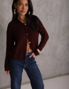 jumelle Cardigan Bordo cu o croială casual din Lână și Moher Lilothel