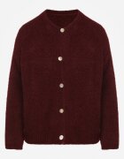 jumelle Cardigan Bordo cu o croială casual din Lână și Moher Lilothel
