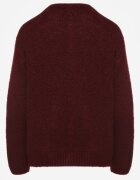 jumelle Cardigan Bordo cu o croială casual din Lână și Moher Lilothel