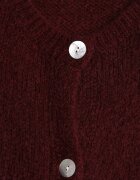 jumelle Cardigan Bordo cu o croială casual din Lână și Moher Lilothel