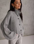 jumelle Cardigan din lână cu guler tip tunică Oversize Lornella Gri