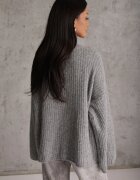 jumelle Cardigan din lână cu guler tip tunică Oversize Lornella Gri