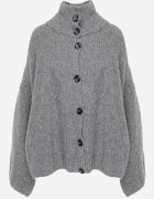 jumelle Cardigan din lână cu guler tip tunică Oversize Lornella Gri