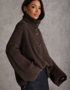 jumelle Cardigan din lână cu guler tip tunică Oversize Lornella Maro