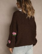 jumelle Cardigan Maro Supradimensionat cu adaos de lână Floral Nelenesa
