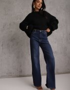 jumelle Cardigan Negru din Lână Croi Oversize cu Funde Legate Elearina