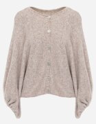jumelle Cardigan oversize cu adaos de lână și mâneci batwing Nelias Bej