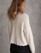 jumelle Cardigan tip batwing cu închidere tip cravată cu model ajurat și adaos de lână Paleris Bej