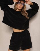 jumelle Compleu Basic Pantaloni scurți și Bluză Negru Novirissa
