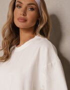 jumelle Compleu Bej deschis din bumbac Tricou cu decupaje și Pantaloni largi Elpiola