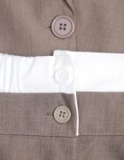 jumelle Compleu costum maro deschis Sacou și Pantaloni cu Decorațiuni Contrastante Davirielle