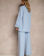 jumelle Compleu de costum albastru cu sacou legat și pantaloni drepți Tilinne