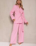 jumelle Costum Roz Pantaloni largi și Sacou petrecut Solbia