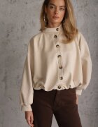 jumelle Geacă de tranziție în stil preppy fason geci bomber cu nasturi Zirafena Bej