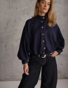 jumelle Geacă de tranziție în stil preppy fason geci bomber cu nasturi Zirafena Bleumarin