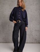 jumelle Geacă de tranziție în stil preppy fason geci bomber cu nasturi Zirafena Bleumarin