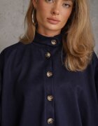 jumelle Geacă de tranziție în stil preppy fason geci bomber cu nasturi Zirafena Bleumarin