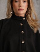 jumelle Geacă de tranziție în stil preppy fason geci bomber cu nasturi Zirafena Neagră
