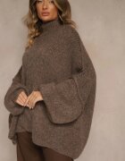 jumelle Maletă Maro deschis Oversize din Lână cu Umeri Căzuți Lilirea