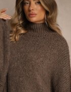 jumelle Maletă Maro deschis Oversize din Lână cu Umeri Căzuți Lilirea