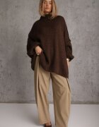 jumelle Maletă Maro Oversize cu Lână cu Linia Umerilor Căzută Lilirea