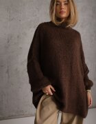 jumelle Maletă Maro Oversize cu Lână cu Linia Umerilor Căzută Lilirea