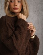 jumelle Maletă Maro Oversize cu Lână cu Linia Umerilor Căzută Lilirea
