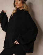 jumelle Maletă Neagră Oversize cu Amestec de Lână Asintavira