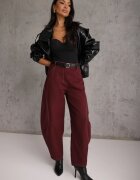 jumelle Pantaloni Casual Balloon cu cusături cu ață contrastantă Sariaho Bordo