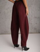 jumelle Pantaloni Casual Balloon cu cusături cu ață contrastantă Sariaho Bordo