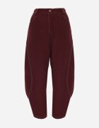 jumelle Pantaloni Casual Balloon cu cusături cu ață contrastantă Sariaho Bordo