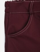 jumelle Pantaloni Casual Balloon cu cusături cu ață contrastantă Sariaho Bordo