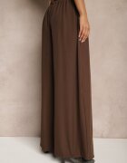 jumelle Pantaloni Eleganți Maro Palazzo cu picioare largi Adivisa