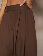 jumelle Pantaloni Eleganți Maro Palazzo cu picioare largi Adivisa