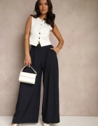 jumelle Pantaloni Palazzo eleganți bleumarin cu picioare largi Adivisa