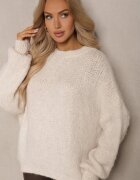 jumelle Pulover Clasic Bej deschis din Lână și Viscoză cu croi lejer Omethea