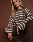 jumelle Pulover Maro Supradimensionat cu dungi din tricot cu lână și viscoză Aventole