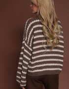 jumelle Pulover Maro Supradimensionat cu dungi din tricot cu lână și viscoză Aventole